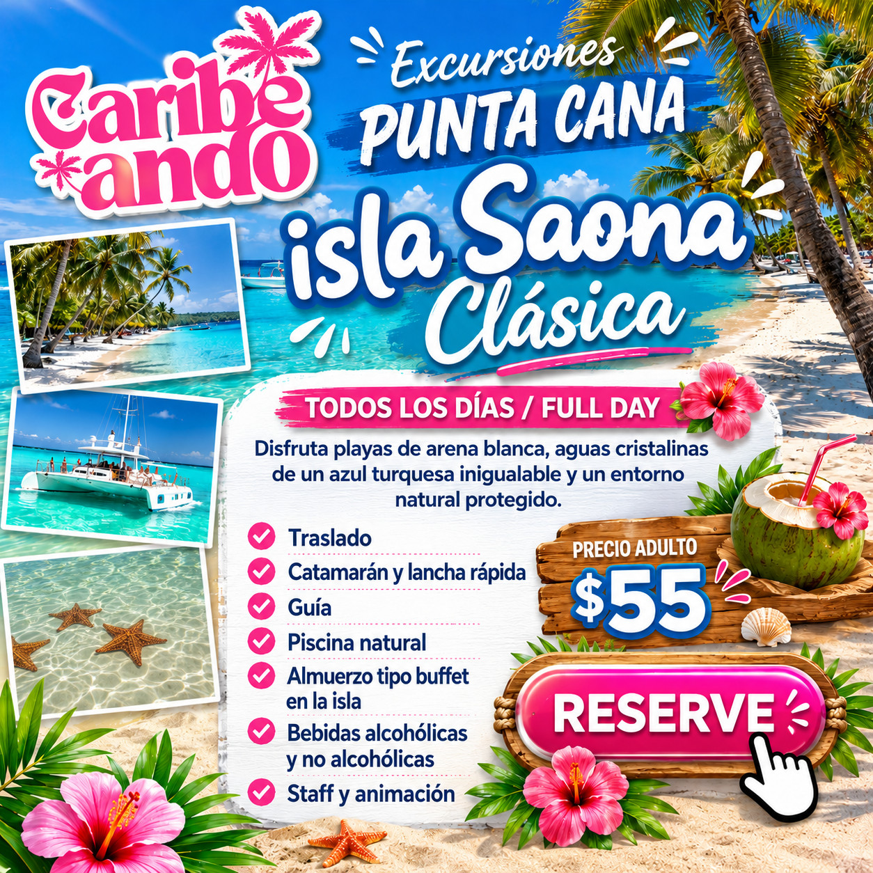Saona Clásica en CATAMARAN