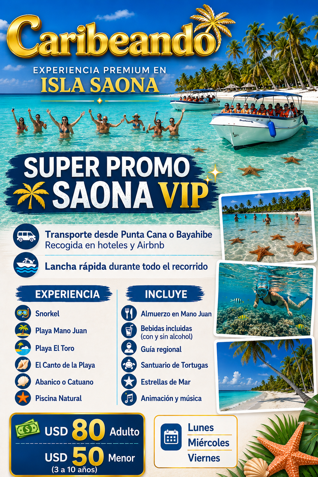 Saona VIP - 7 en 1 (4 Playas)