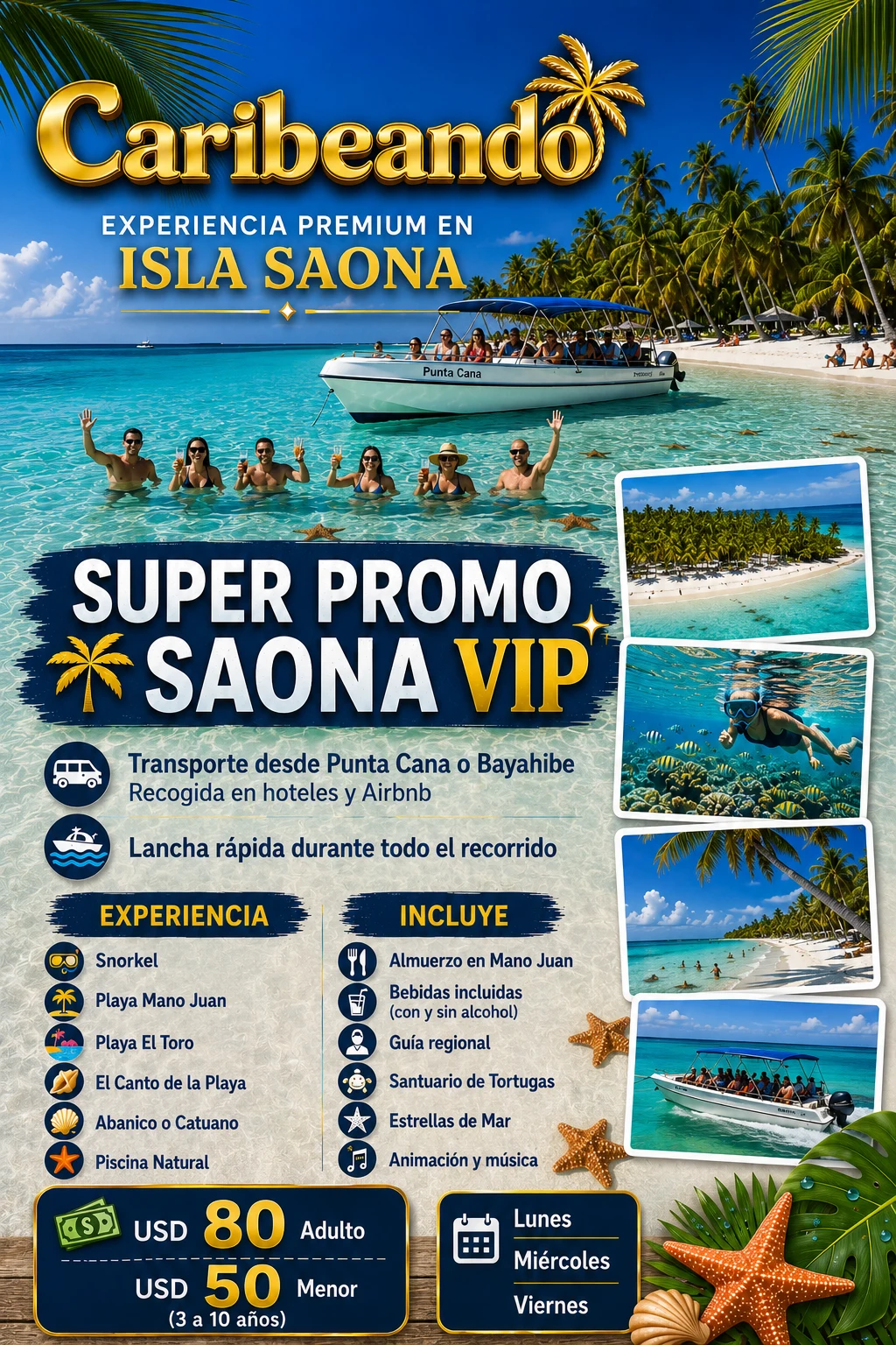 Saona VIP - 7 en 1 (4 Playas)